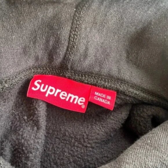 Supreme Micro Logo Black Hooded Sweatshirt - Picture 7 of 14